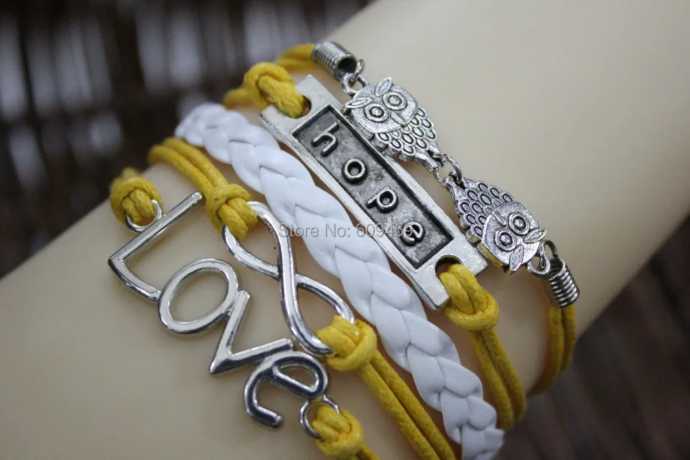 Love bracelet infinity owl rope leather braid | Украшения и аксессуары
