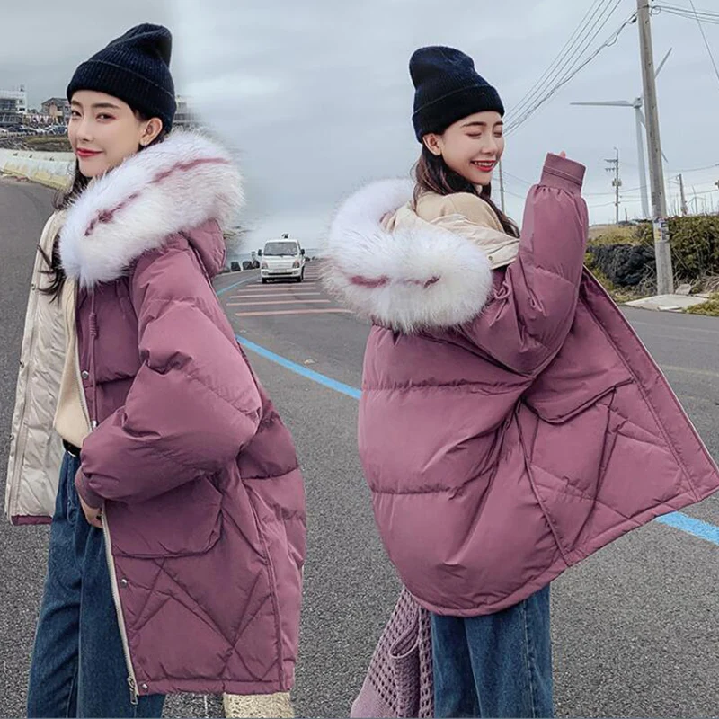 

2019 new winter jacket women down cotton padded jacket female loose cotton jacket winter long coat women