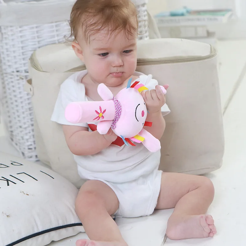 

Oeak Cartoon Baby Plush Rattle Mobiles Newborn Hand Rattles Toddler Appease Toys Infant Educational Toys Grasp Training Rattle