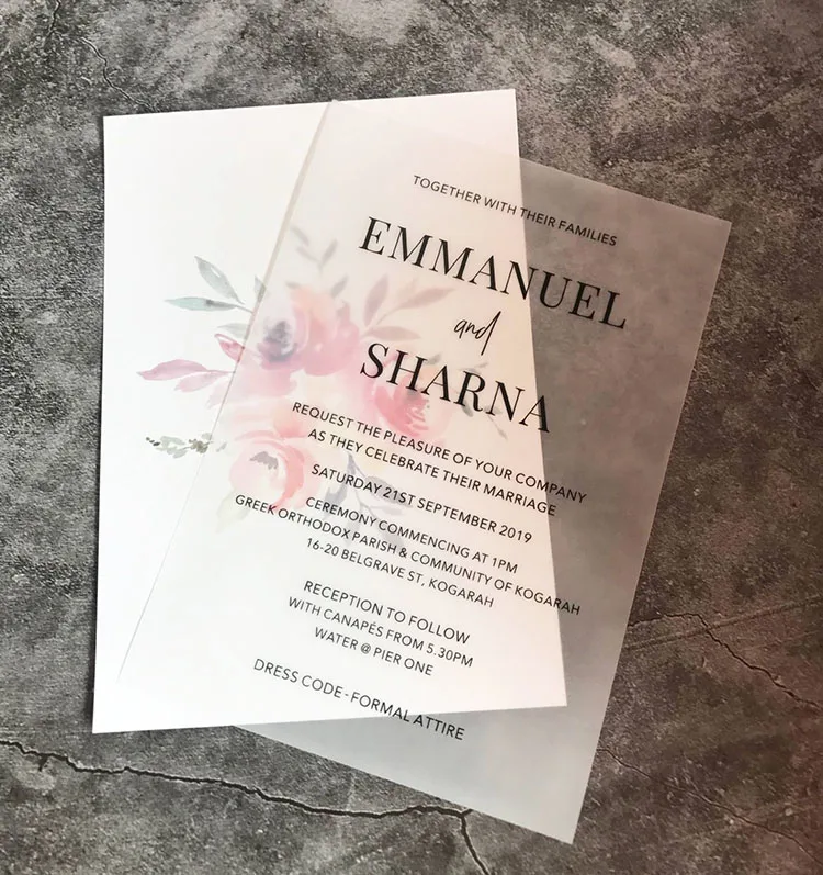  Customized Vellum Paper Wedding Invitation - 32959004771