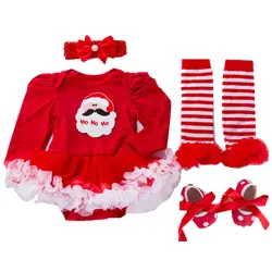 Для маленьких девочек Рождественская одежда Санта Клаус Детский комбинезон платье-пачка Одежда для маленьких детей новорожденных