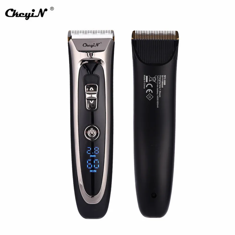 Profissional de Titânio Máquina de Cortar Aparador de Cabelo Máquina de Corte de Cabelo Cerâmica Cabelo Recarregável Elétrico Barba Barbeador 8 Cheap Aparadores de pelo