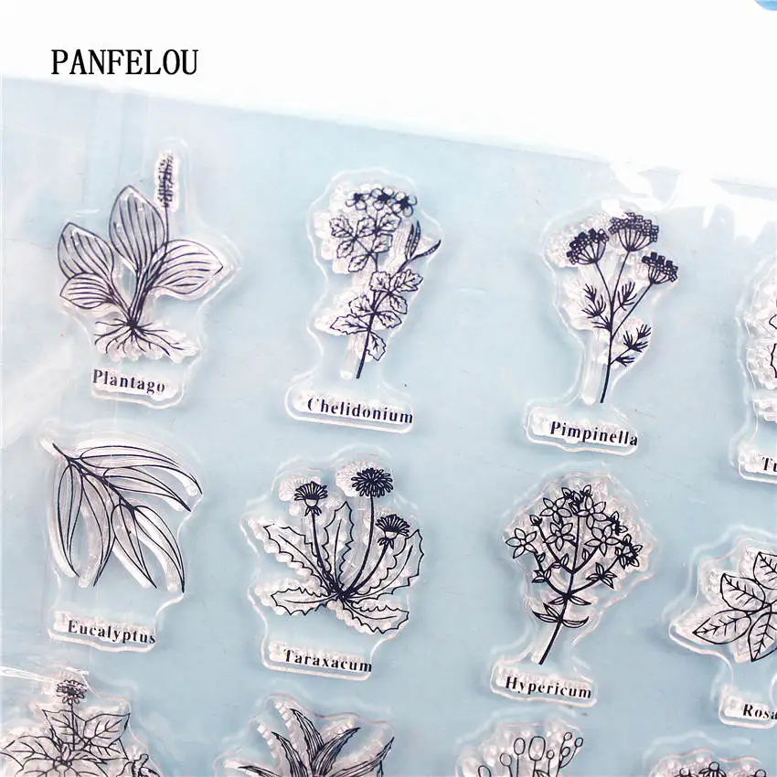 PANFELOU список цветов Прозрачный штамп DIY силиконовые уплотнения Скрапбукинг/изготовление открыток/Фотоальбом украшения принадлежности Листы