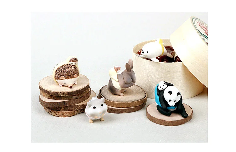 Японский Bulks капсула милое Материнство животных характер панда Ежик хомяк Кролик печать цифры игрушки Детский подарок