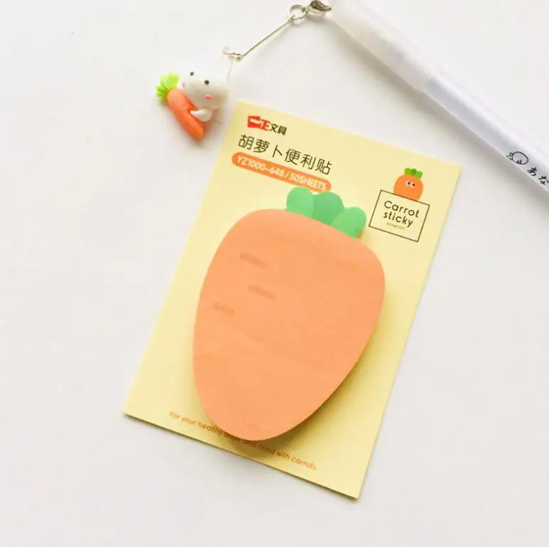 1 шт Kawaii Морковные овощи стильные бумажные блокноты для заметок N Times Sticky Notes Escolar Papelaria школьная наклейка-Закладка канцелярские принадлежности