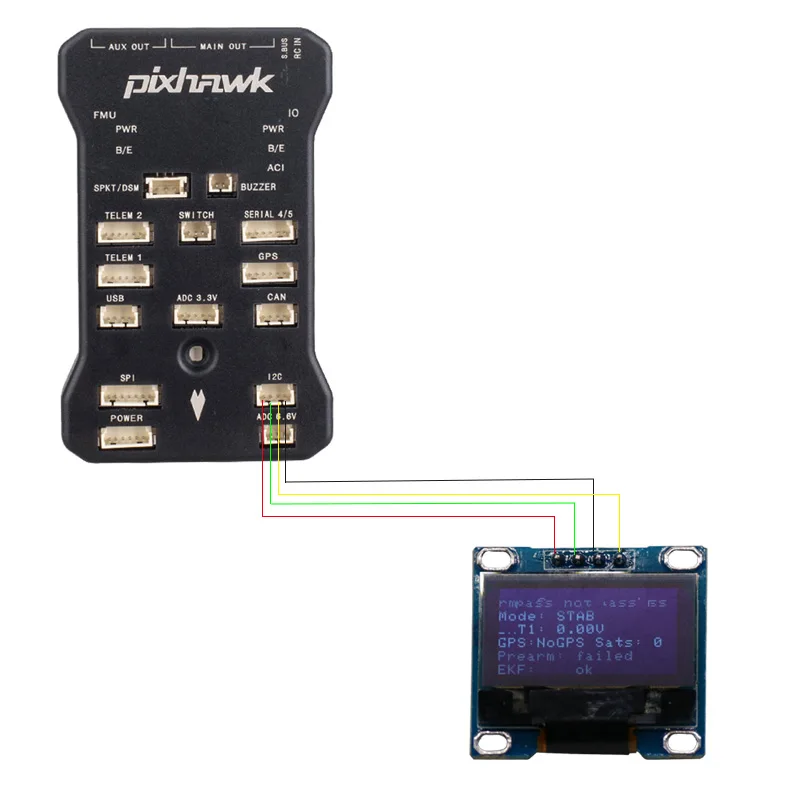 OSD OLED дисплей для Pixhawk 2.4.8 PIX PX4 дисплей управления полетом статус полета подключен к интерфейсу IEC Pixhawk