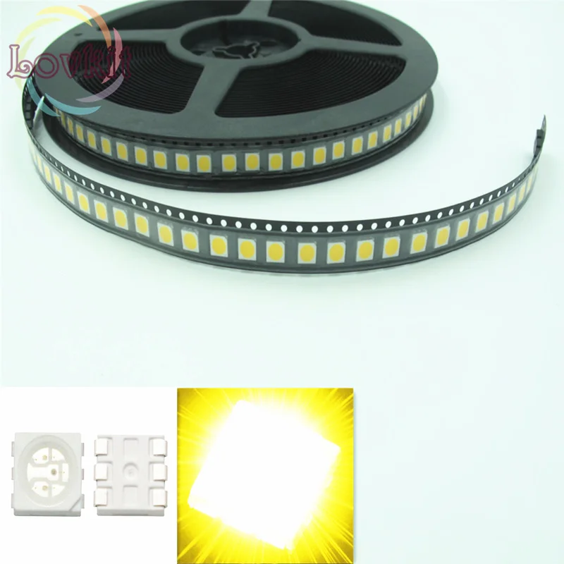 

1000pcs PLCC-6 5050 Warm White LED SMD highlight light-emitting diodes 14-22LM SMD/SMT Chip lamp beads DIY