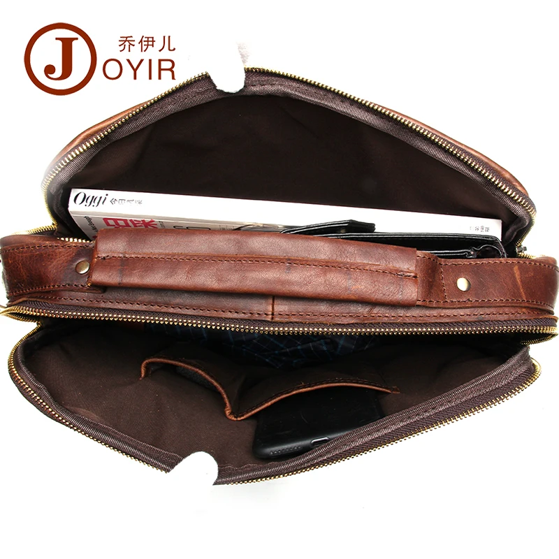 Luxury Vintage 100% Genuine Leather Bag Natural Crazy Horse Leather Men Handbags Double Layers Casual Retro Business Briefcase Luxury Vintage 100% Genuine Leather Bag Natural Crazy Horse Leather Men Handbags Double Layers Casual Retro Business Briefcase