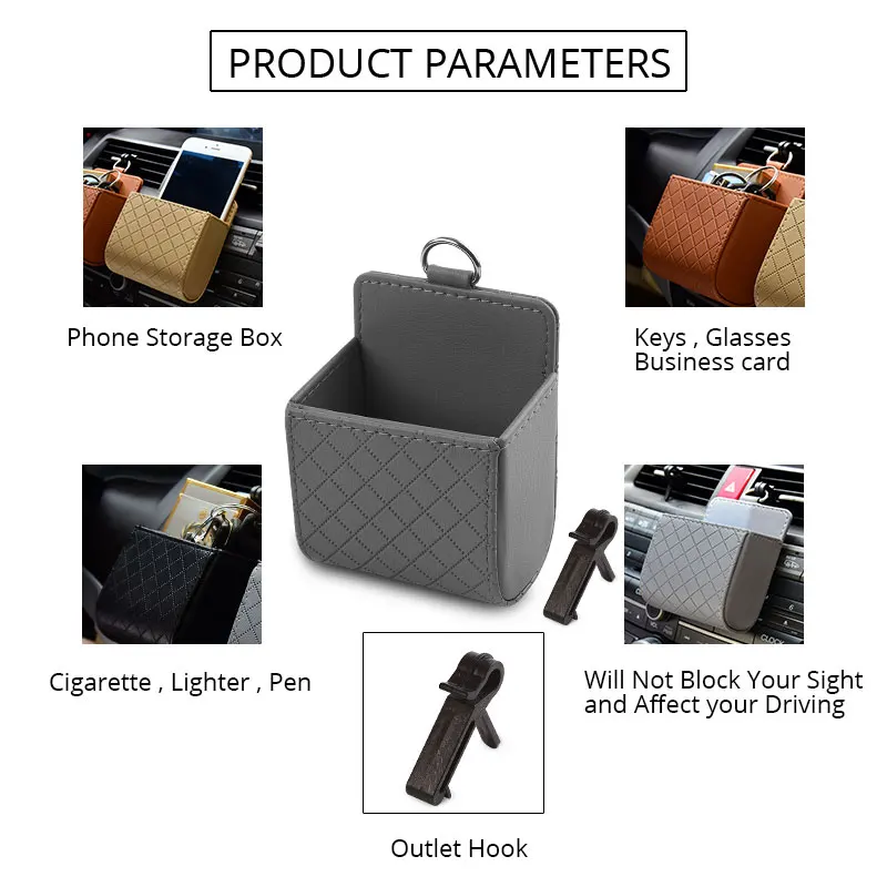 Универсальный автомобильный Органайзер, сумка для хранения воздуха на приборной панели, подвесной Кожаный Автомобильный держатель для мобильного телефона, автомобильные аксессуары для интерьера