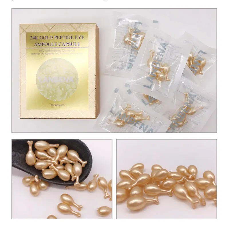 

24K Gold Eye Cream Ampoule Capsule Eye Essence Anti Aging Anti Wrinkles Eye Serum Dark Circles Removal Eye Care Portable Clean