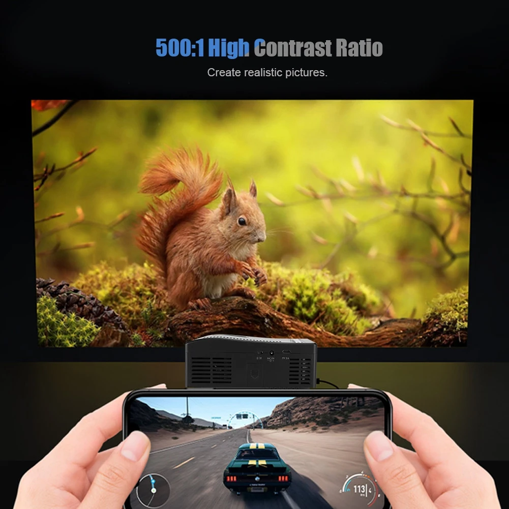 Full HD 1080P мини-проектор AV/HDMI/USB/TF домашний светодиодный проектор 15-110in проекция