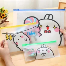 1 ピース/ロット 3 サイズかわいいポテトウサギシリーズ防水 PVC 鉛筆バッグ filebag クリーンアップバッグオフィス学校文具用品(China)
