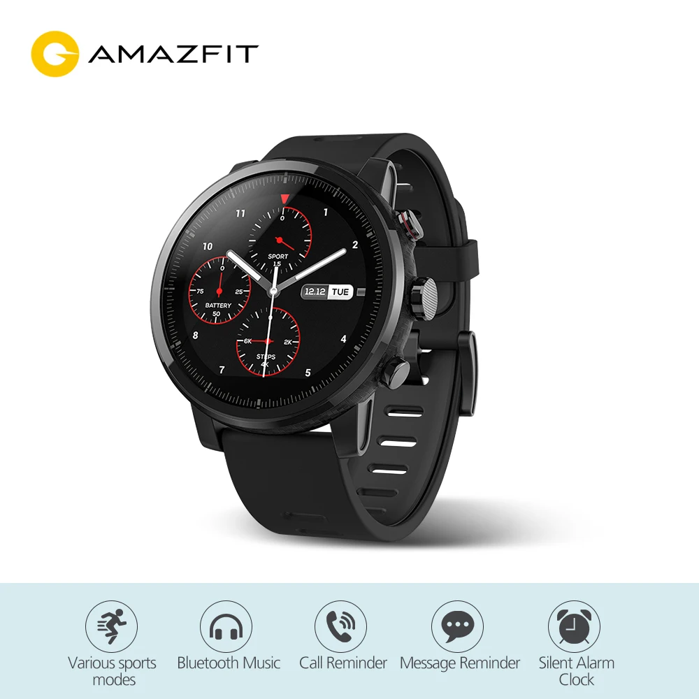 

Original Xiaomi Huami Amazfit Stratos Pace 2 Smartwatch Heart Rate Monitor Running Watch Xiaomi Chip Smart Watch English Version
