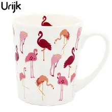 Urijk 1 Stück Cartoon Keramische Hitzebeständige Fantasie Mädchen Herz Rosa Flamingo Becher Frühstück Thema Partei Dekorative Tasse Büro becher