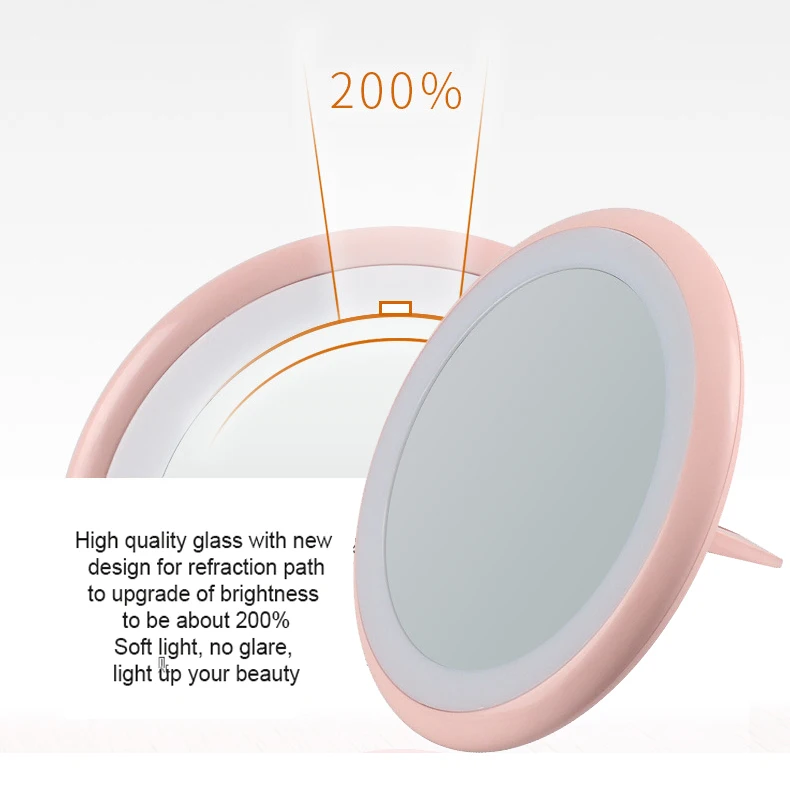 Кольцо днище светодиодный зеркало для макияжа Перезаряжаемые Портативный лампа для селфи Multi Функция ночник Складная тщеславие Luminaria