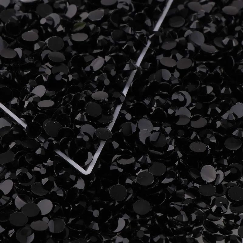 Черный/Jet 10000 шт 14 граней круглый кристалл смолы горный хрусталь 2 мм/3 мм/4 мм/5 мм DIY Декор ногтей обувь украшения