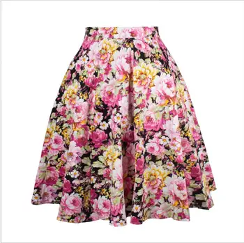 

2018 spring new print skirt European and American fashion casual women's skirt