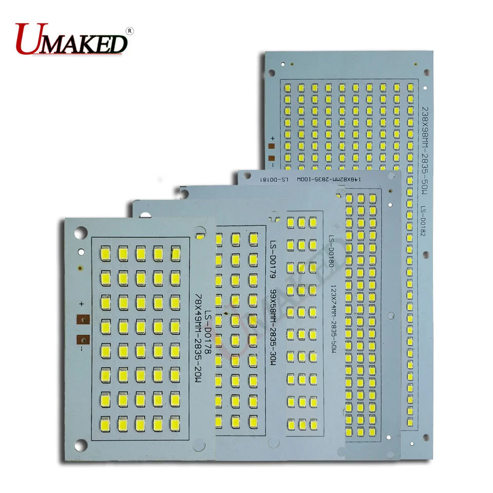 20 Вт 78x49 мм 100% полномощный Светодиодный прожектор SMD2835 светодиодный PCB 2000лм