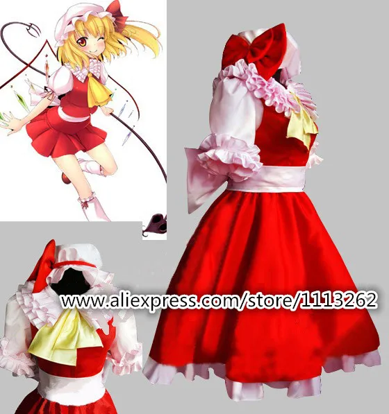 

anime TouHou Project Flandre Scarlet cosplay costume dress custom made any size