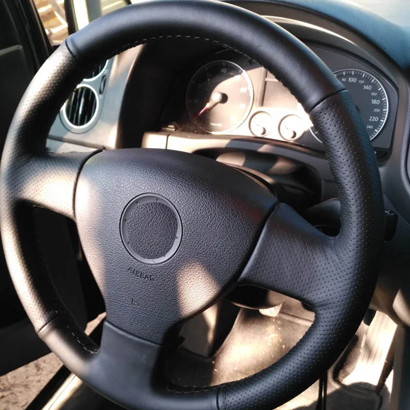 

High Quality cowhide Top Layer Leather handmade Sewing Steering wheel covers protect For Volkswagen VW Golf Polo Sagitar Lavida