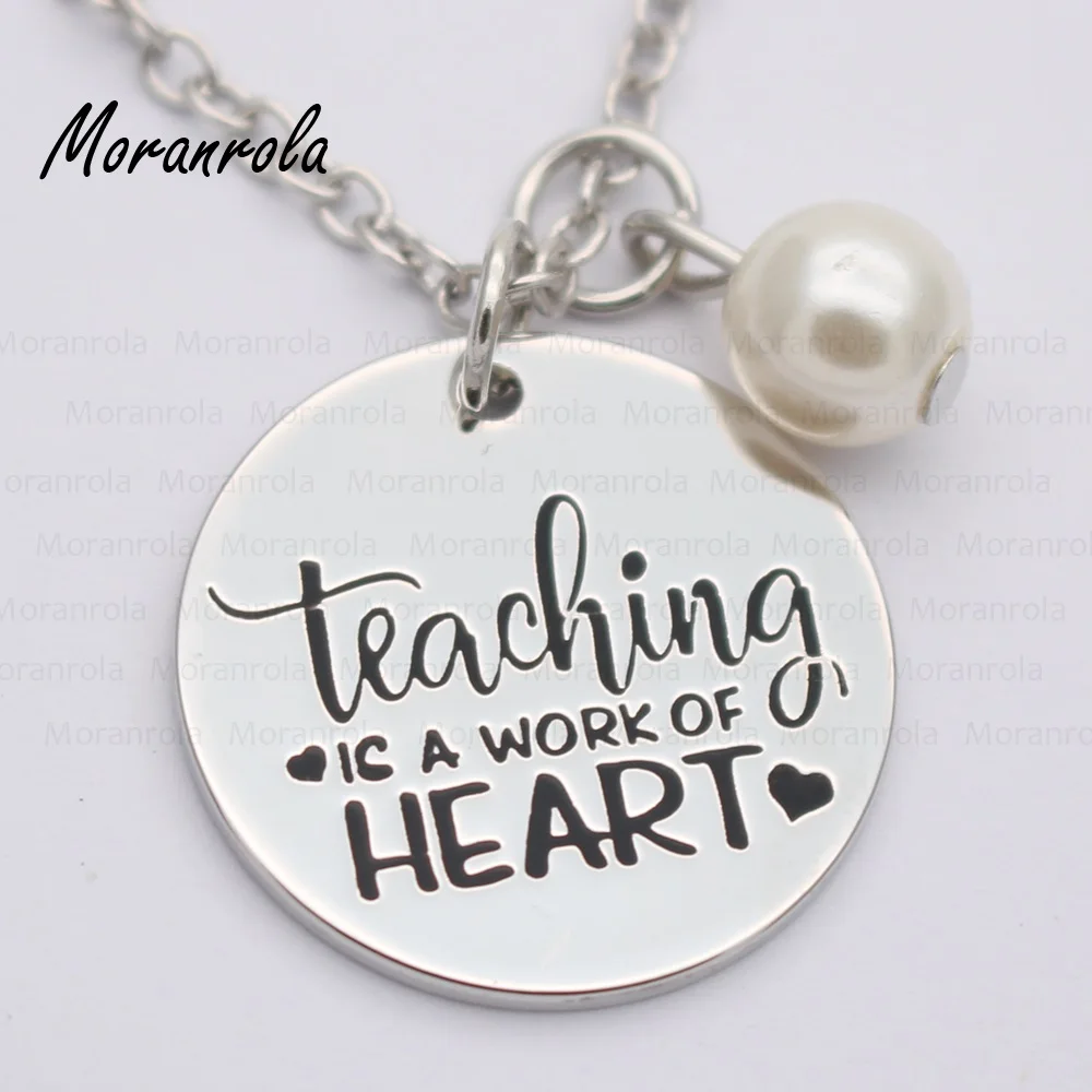 Новинка медное ожерелье и брелок arried &quotTeaching is a work of heart&quot очаровательный подарок