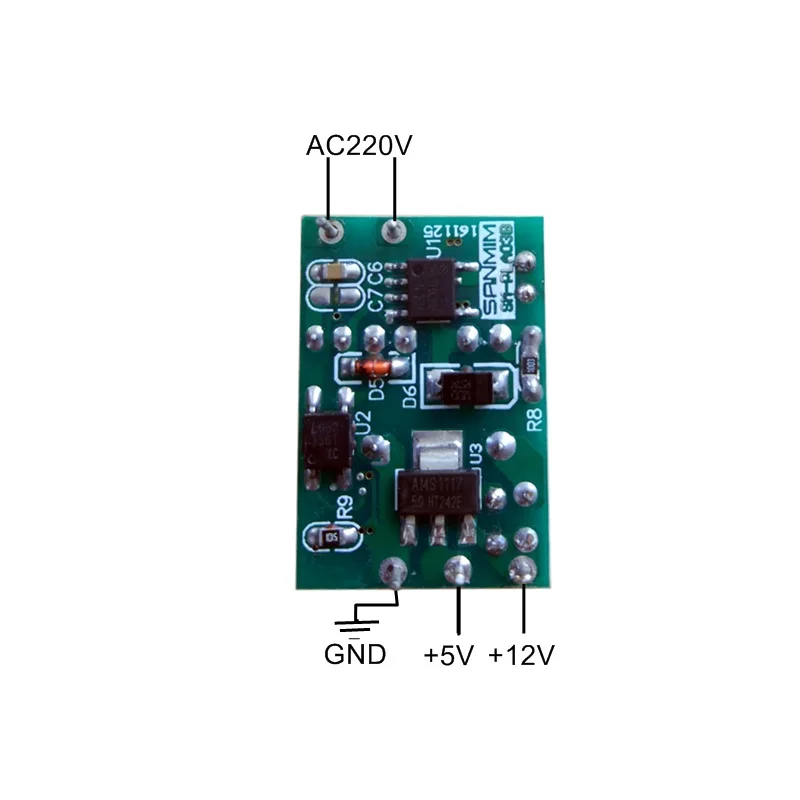 1 шт. AC220V до DC12V-5V двойной блок питания ac-dc трансформатор изолированный DC Выход модуль питания