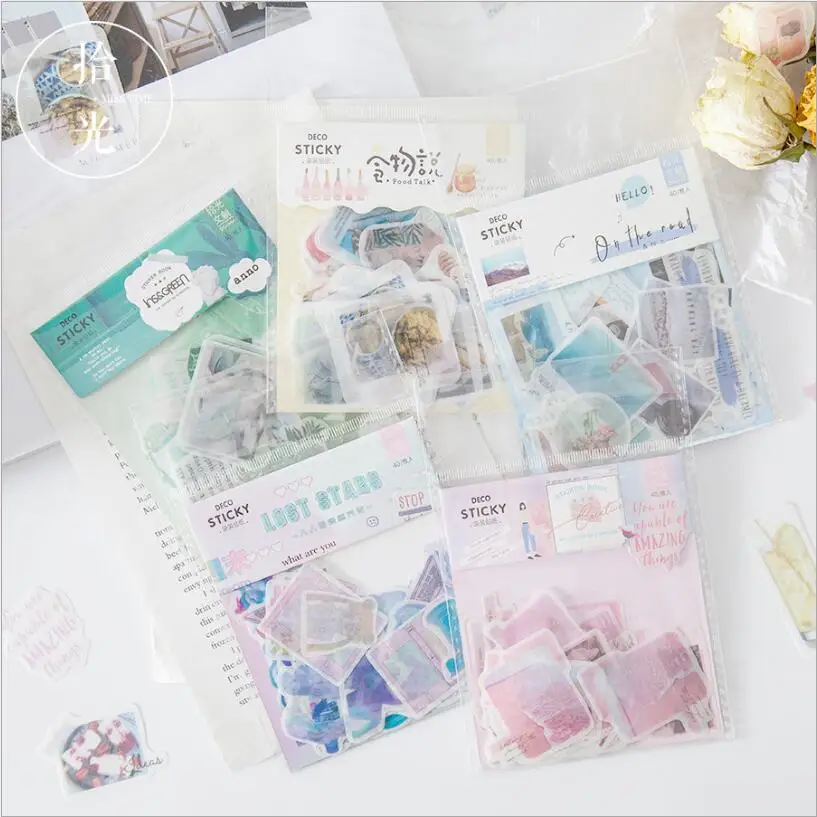 

40 Pcs/pack Vaporwave Ins Style Diary Stickers For Stationery Scrapbooking Diy Diary Album Bullet Journal Stick Label