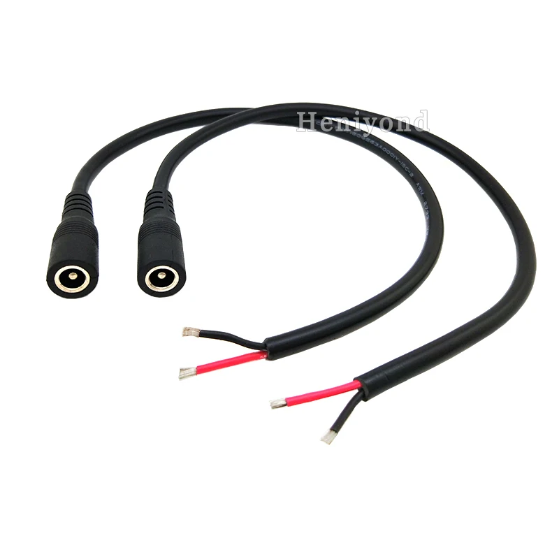 Free shipping 10Pcs 5.5*2.1mm DC Power Adapter Female Cable 18 AWG 12V Monitor For CCTV Camera for led strip or cctv camera