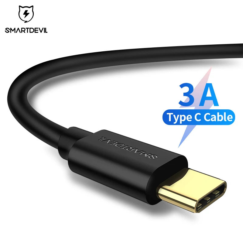 

SmartDevil Type C Cable 3A Fast Charging USB Type-c Data Charger Cord Cable For Samsung S8 S9 Xiaomi mi 8 Huawei Mate 20 Pro HTC