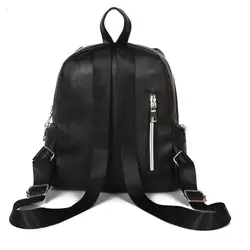 Для женщин Повседневное одноцветное рюкзак дважды сумка на молнии школа дорожная сумка мини-рюкзак Для женщин кожа d8