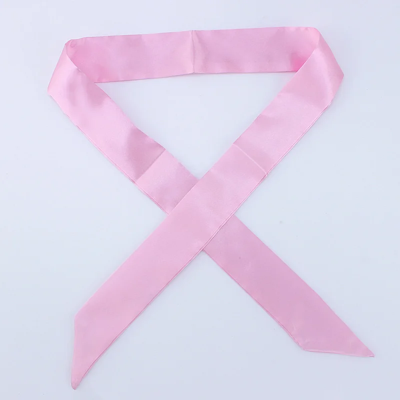 D76 Pink 30 цветов, женский шарф, модный однотонный шарф, узкая маленькая лента на голову, шарф с ручкой для волос, роскошный брендовый декоративный галстук - Цвет: D76 Pink