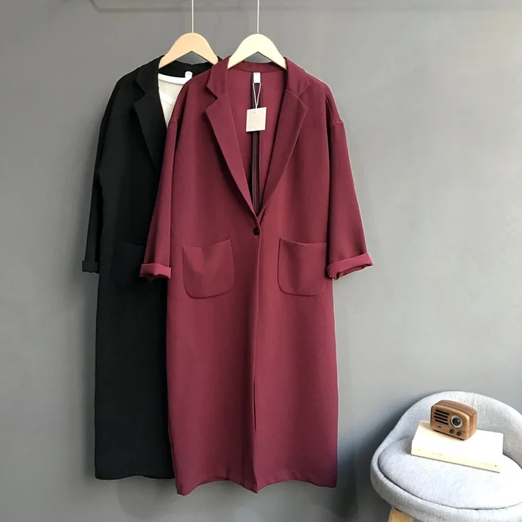

2019 Boyfriend Style Women Long Coat Casaco Feminino Women Spring Trench Coat Tops For Women Open Stitch Trench Coat Outerwear
