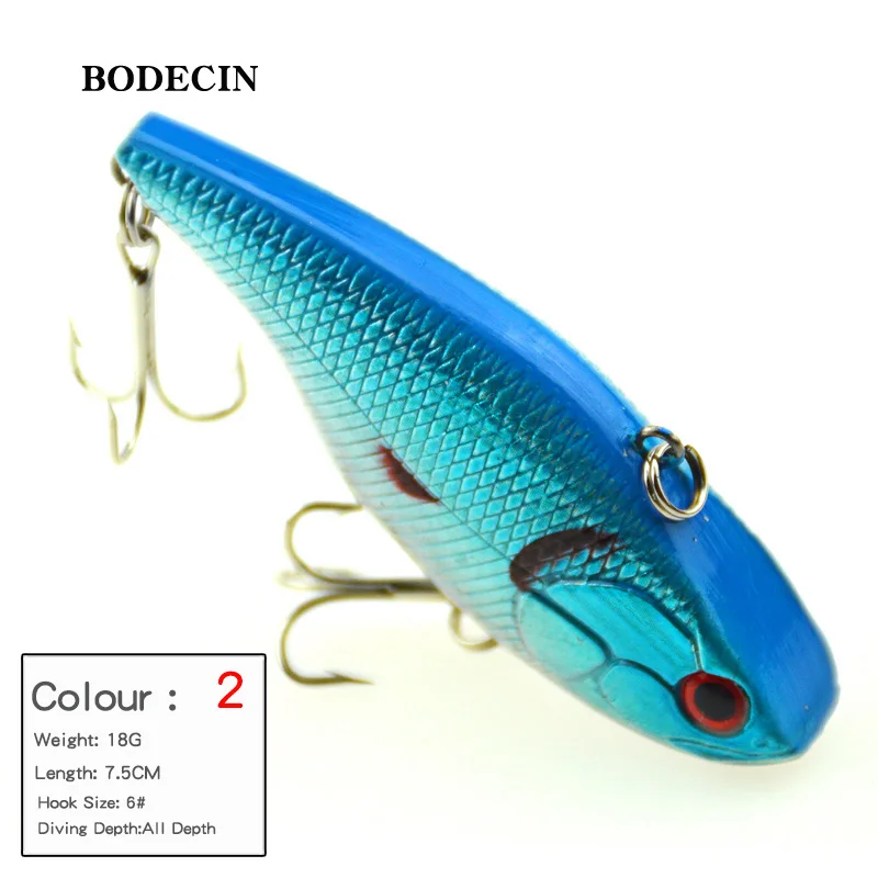 Fishing Lure Wobblers Artificial Baits Peche Crankbait 75mm 18g VIB Hard Bait With Hooks 1PS 3d Eye Lifelike Wobbler Swim Tackle (2)