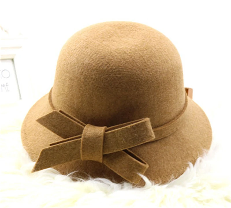 

2018 new winter wide-brimmed ladies hat fisherman hat bow cap
