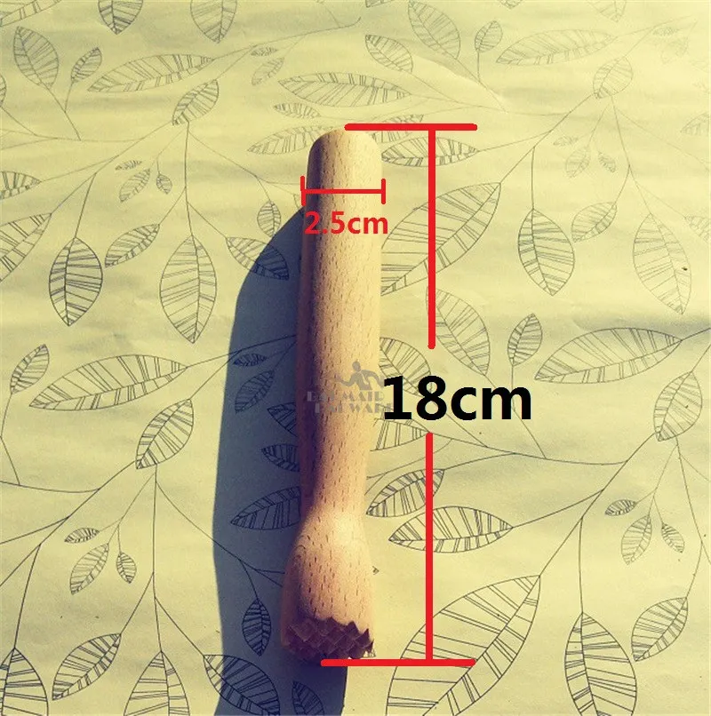 18,5 см Деревянный бармен лимон Ramming Muddler бар Мохито коктейль должен раздавить КЛУБ молоток для колки льда - Цвет: Len 18cm - Dia 2.5cm