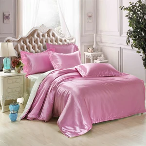 Шелковое постельное белье Mulberry King queen размер Tencel шелковые постельные принадлежности постельное покрывало пододеяльник, простыни льняное покрывало без одеяла - Цвет: 1