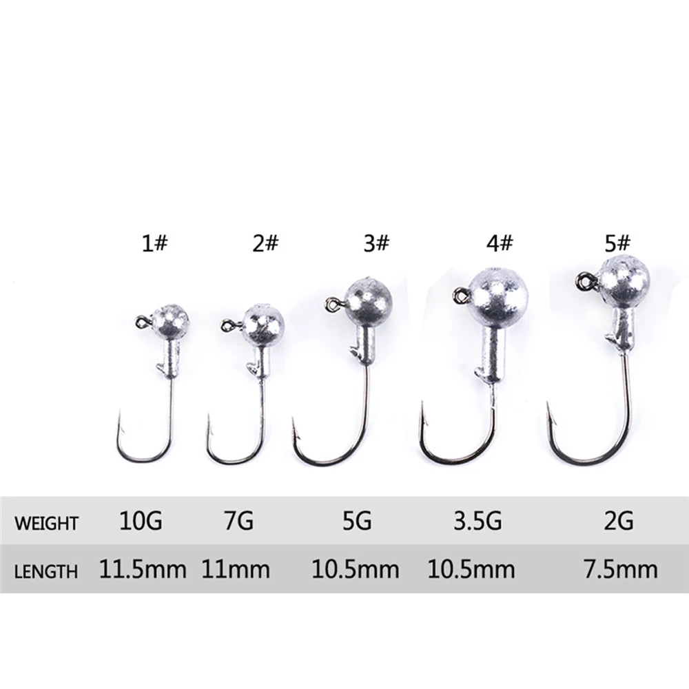 45 шт./кор. рукоятки цвет lead jig head опускается на дно крюка 2g 3,5g 5g 7g 10g мягкий червяк приманка для рыбалки рыболовные Крючки рыболовные снасти аксессуары