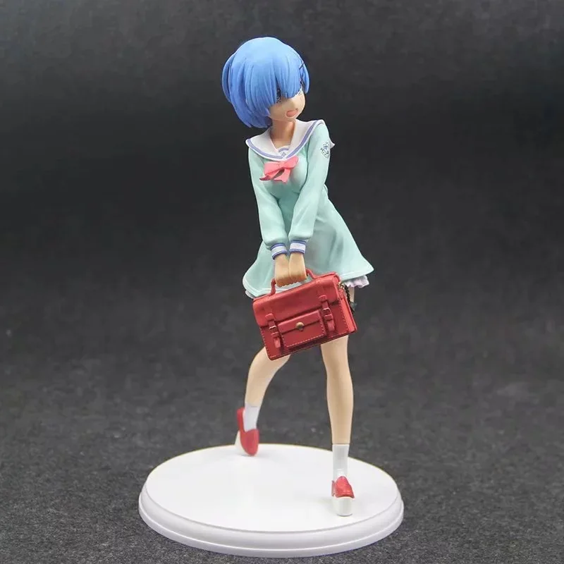 

Anime Re:Life In A Different World From Zero Rem School Uniform Ver. Action Figure PVC Model Dolls Decoration Toy With Gift 23cm