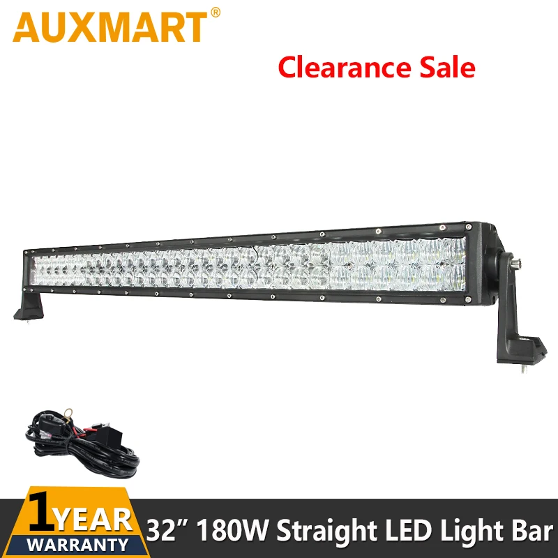 

Auxmart 32" LED Offroad Light Bar 180W LED Chips Combo Led Work Light Bar For Jeep ATV SUV UTV 4WD 4x4 Led Driving Light Bar