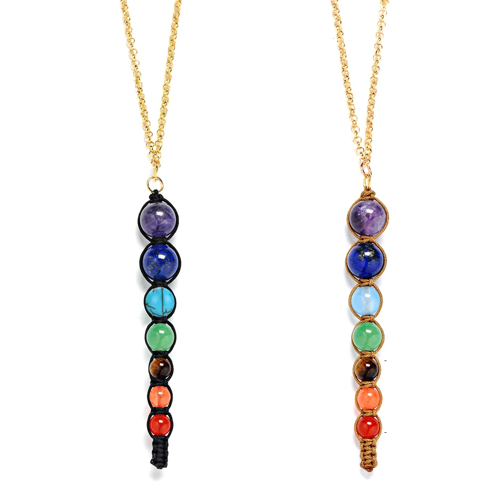 

Multicolor 7 Chakra Healing Balance Beads Necklace Women Necklaces Pendants Spiritual Yoga Jewelry Pendant Necklace