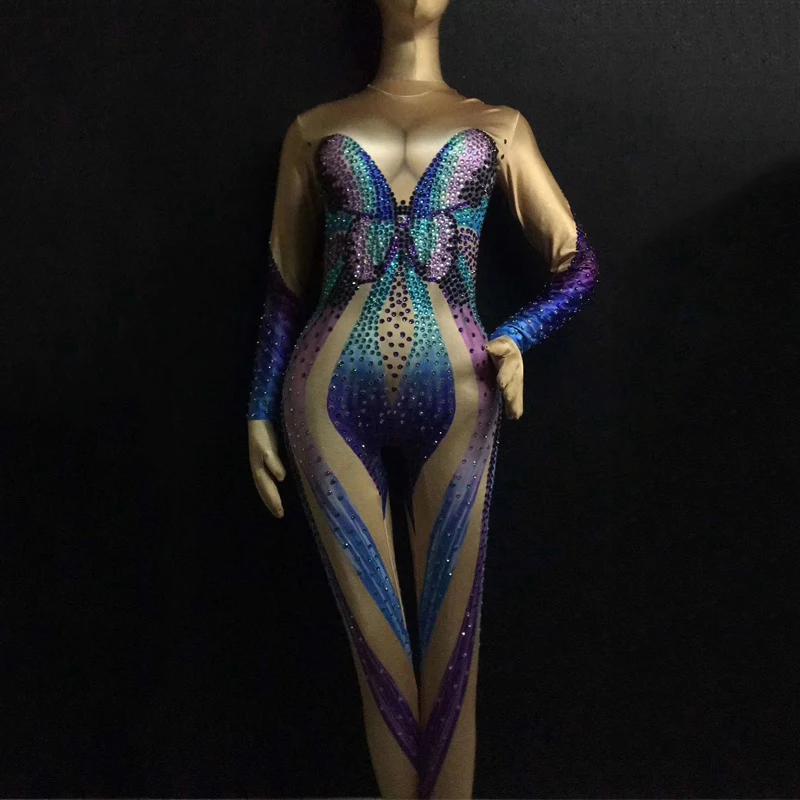 Rhinestones Bodysuit Women Celebrate One Piece Sexy Jazz Dance Leotard Stage Performance Costume Danse Moderne Jazz Enfant Dj355 Chinese Folk Dance Aliexpress