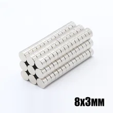 200 шт 8*3 мм неодимовый магнитный диск N35 Маленькие круглые супер сильные магнитные магниты для рукоделия Постоянный NdFeB лист 8х3мм