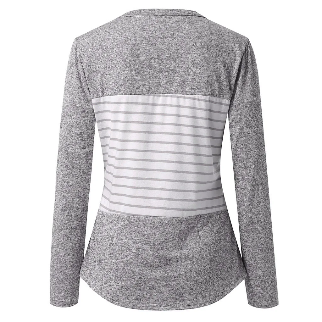 LIVA GIRL Женская Полосатая базовая модель простая футболка с круглым вырезом Повседневная модная рубашка Спортивная рубашка с длинными рукавами для скейтборда