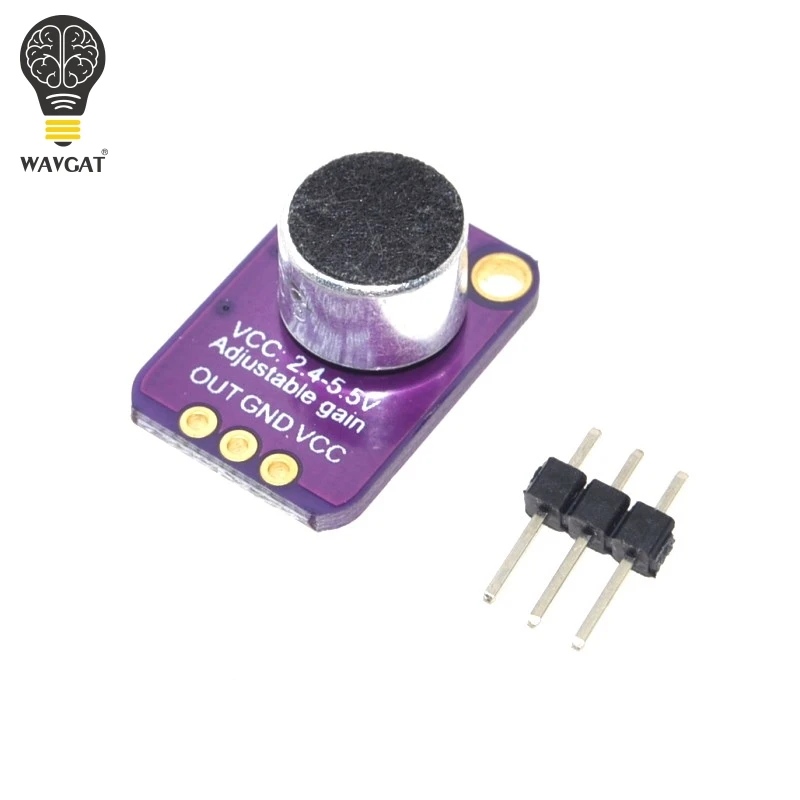Модуль усилителя микрофона eletret MAX4466 с регулируемым коэффициентом усиления для