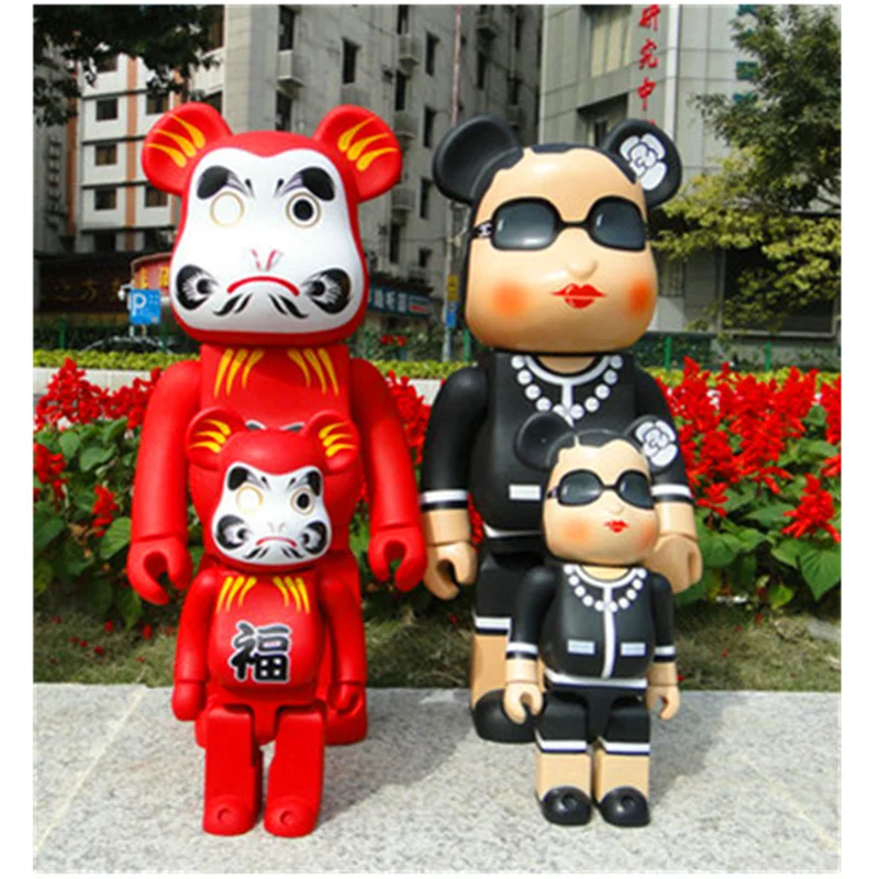 

1000% 28-53cm Toy Bear Set Be@rbrick DIY Graffiti Vinyl Action Figure Violent Gloomy Bear Collectible Model Toy H95