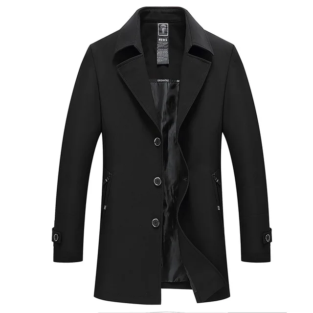 Nowe męskie wykop płaszcz jesień wiosna marka moda Slim 2018 Męski Płaszcz Dorywczo Pojedyncze Piersi Stałe Slim Fit