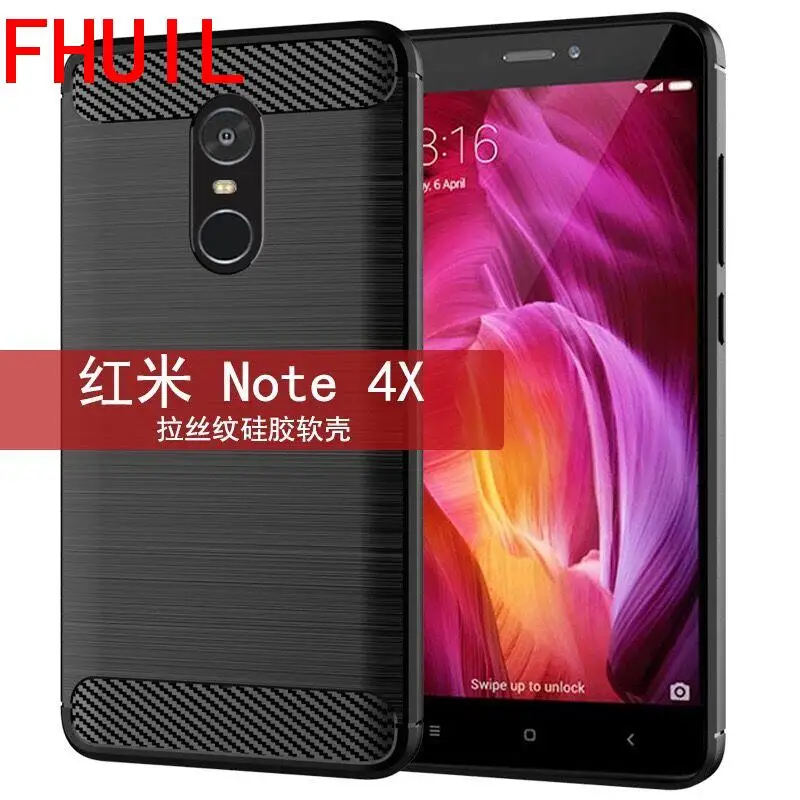 

High quality Bumper Case For Xiaomi Redmi NOTE 4X Carbon Fiber Shockproof TPU Back Cover Case for Redmi NOTE 4X Silicone Cover