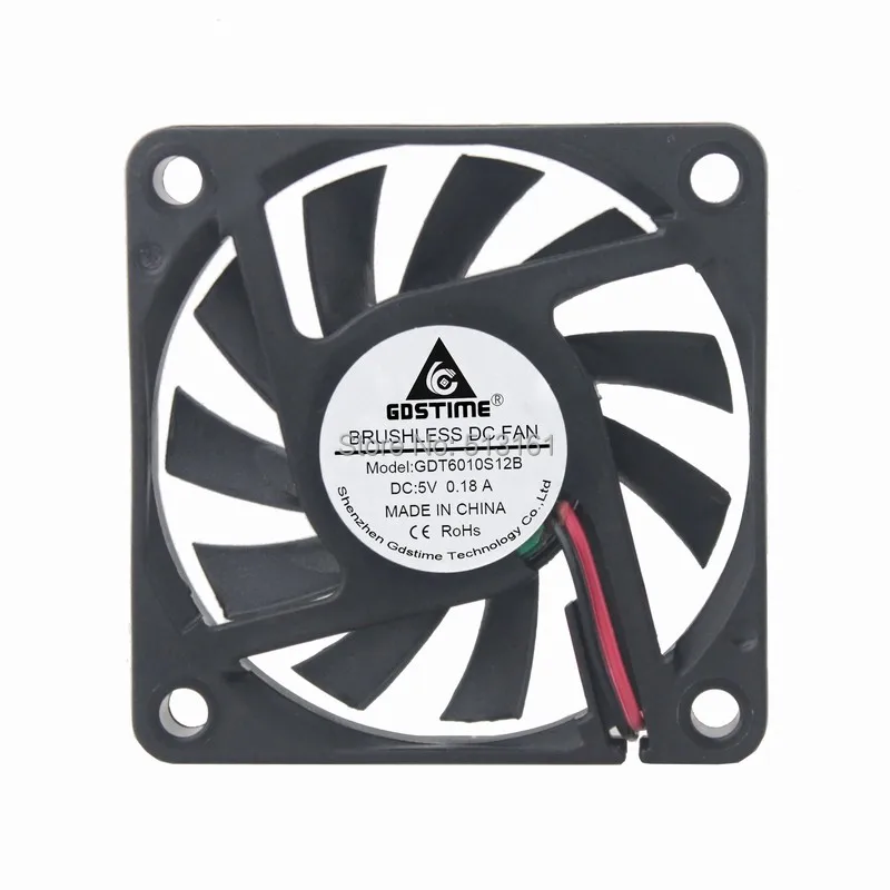 

10 pcs/lot GDT DC 5V 2P 6cm processor cooling fan 60*60x10mm Cooler 6010 6010s Radiator fans cooling