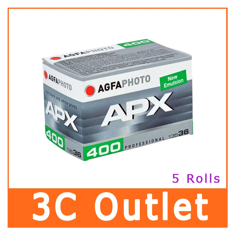 AGFA APX 400 черно-белая пленка 35 мм 36exp 135-36x5 рулонов