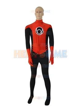 

Red & Black Lantern Crops Superhero Costume Halloween Cosplay Party Zentai Suit The Most Popular Spandex Red Lantern Costume
